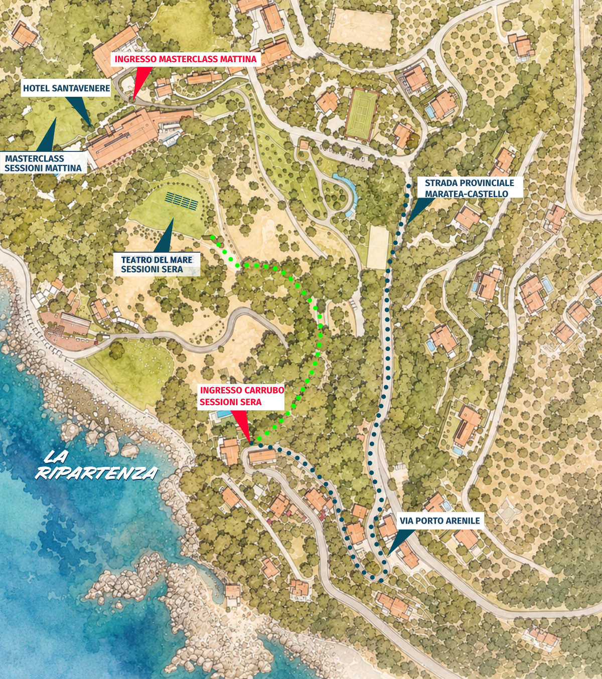 Mappa di accesso all'Hotel Santavenere